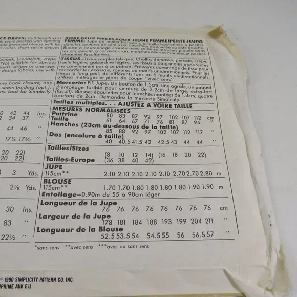 Simplicity 9650 clothing pattern top & skirt size 16-22 - Picture 6 of 9